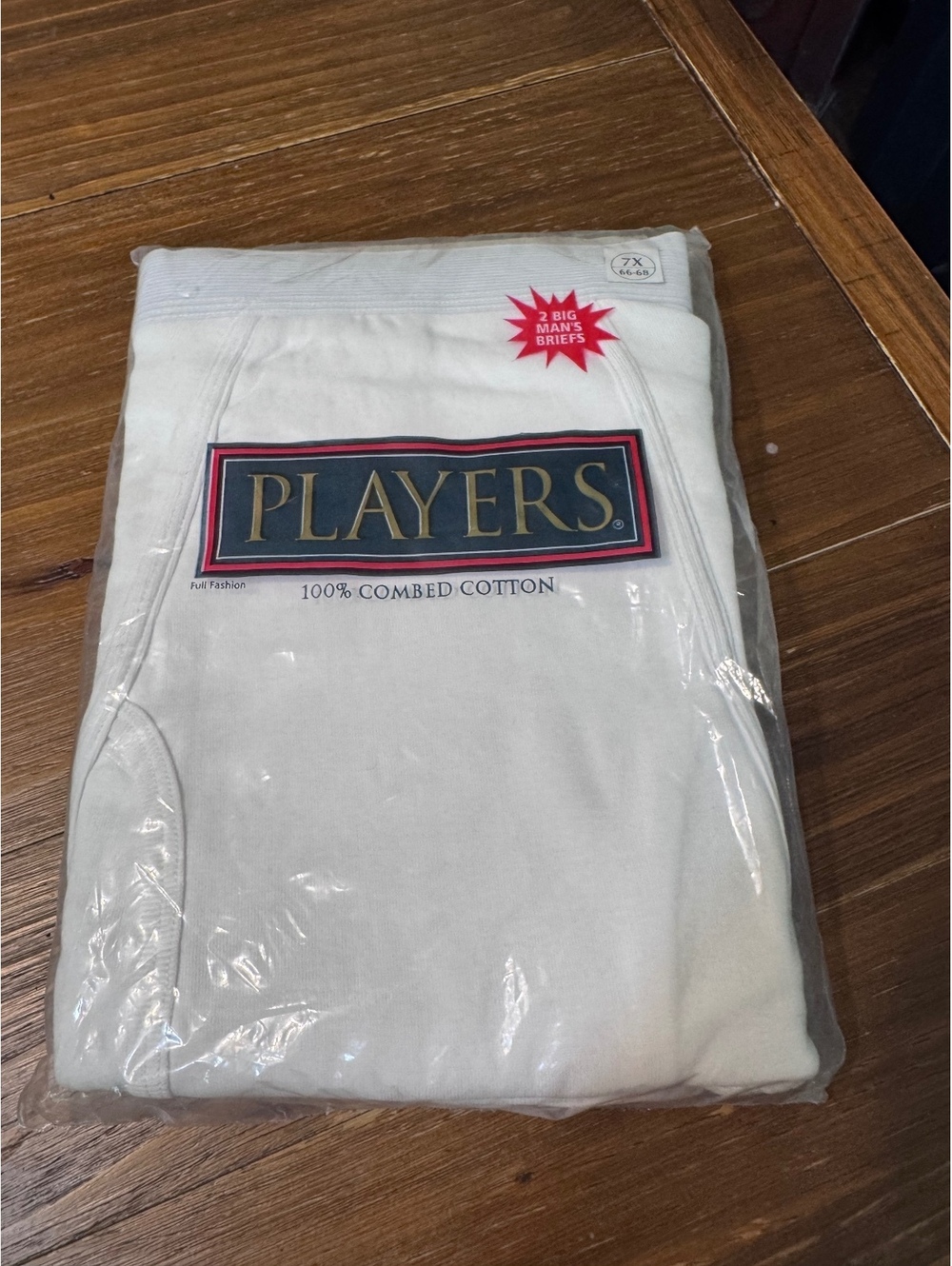 Players Men’s Briefs 7X 66-68 White 2 Pack 100% Combed Cotton NOS Sealed
